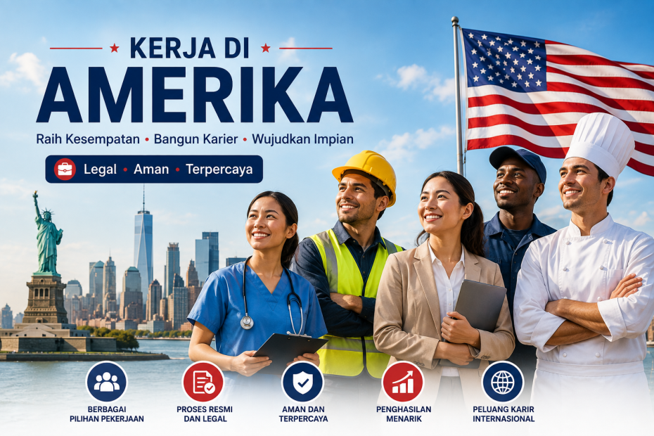 Kerja di Amerika Lowongan, Syarat & Visa